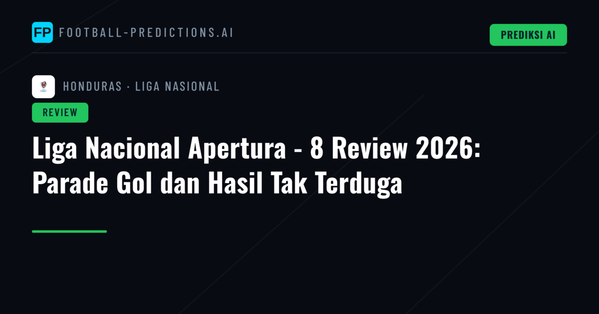 Liga Nacional Apertura - 8 Review 2026: Parade Gol dan Hasil Tak Terduga