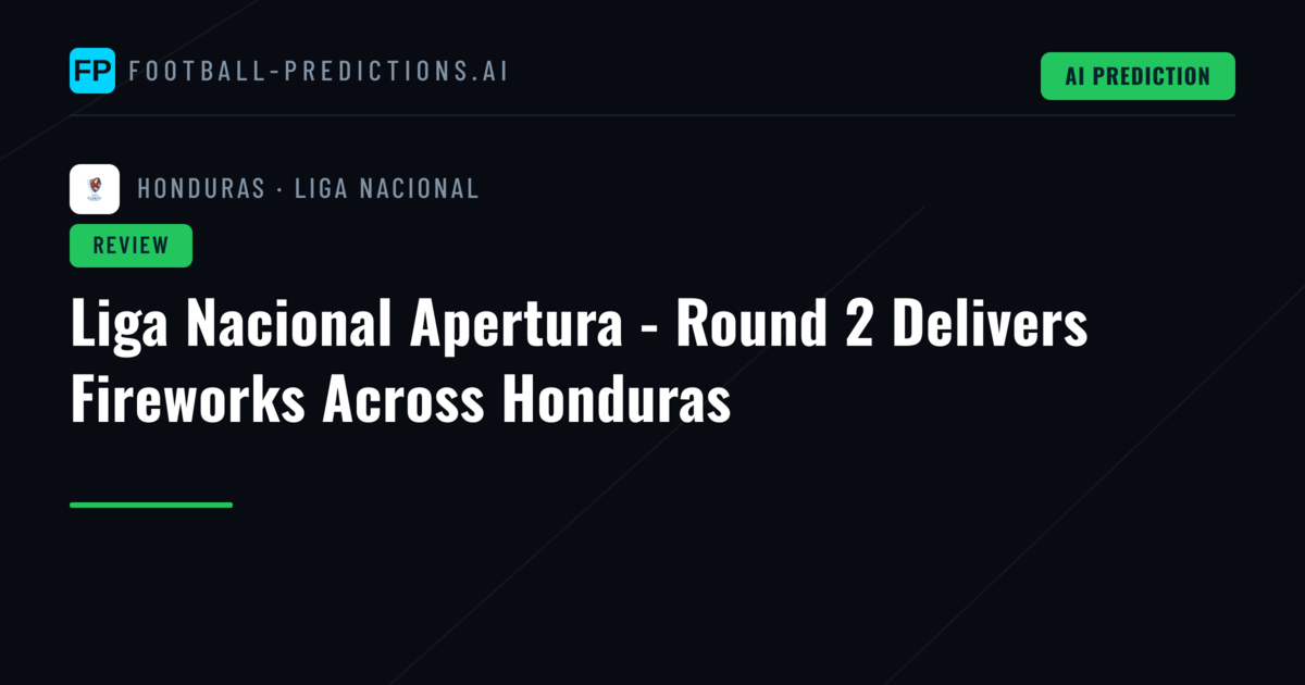 Liga Nacional Apertura - Round 2 Delivers Fireworks Across Honduras