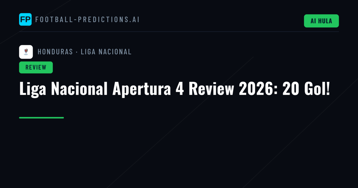 Liga Nacional Apertura 4 Review 2026: 20 Gol!