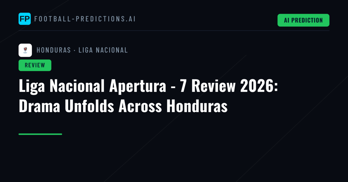 Liga Nacional Apertura - 7 Review 2026: Drama Unfolds Across Honduras