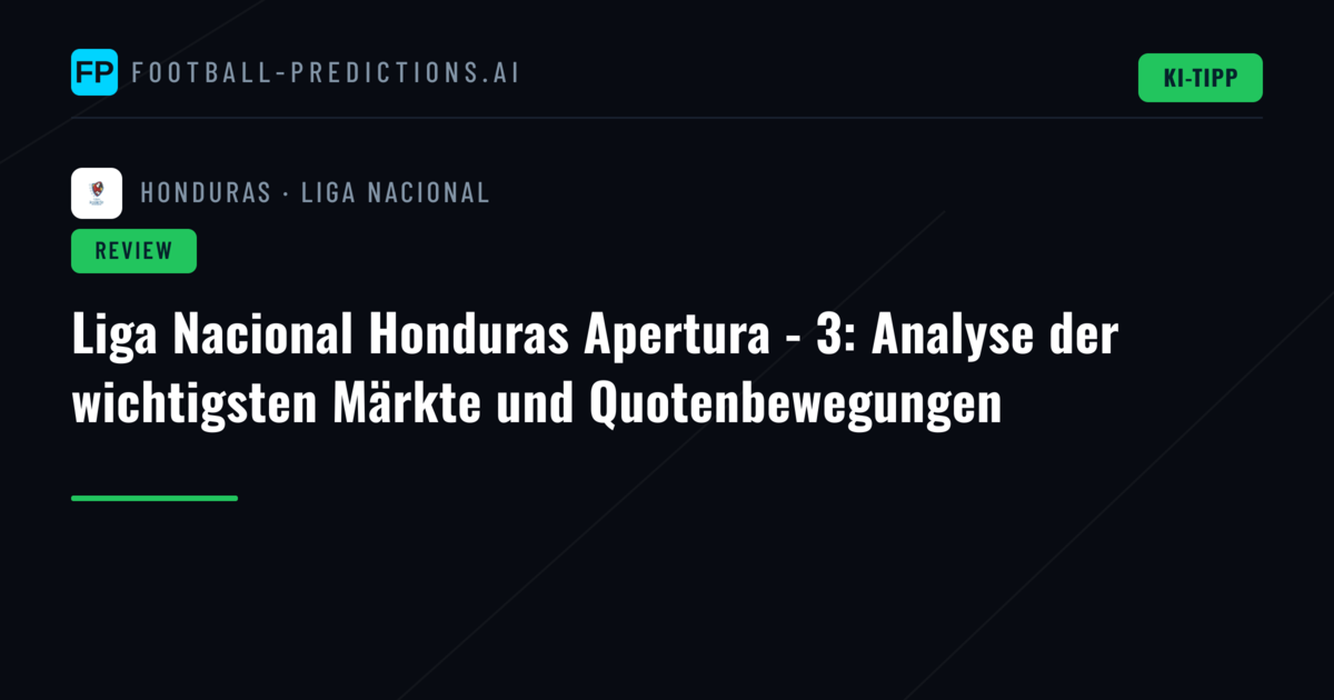 Liga Nacional Honduras Apertura - 3: Analyse der wichtigsten Märkte und Quotenbewegungen