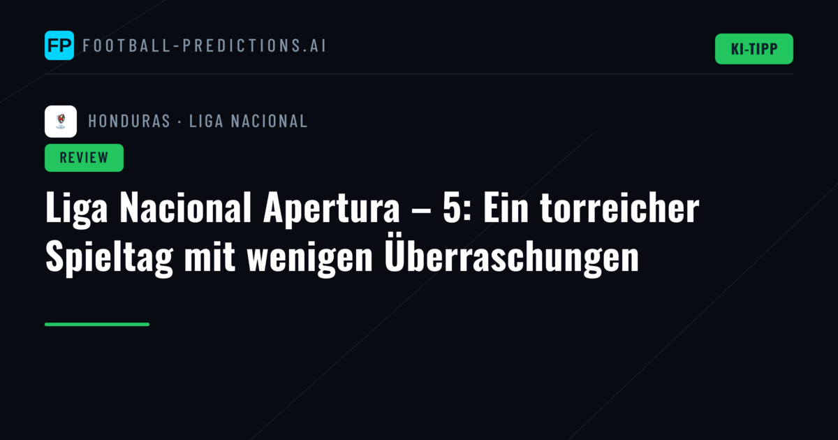 Liga Nacional Apertura – 5: Ein torreicher Spieltag mit wenigen Überraschungen