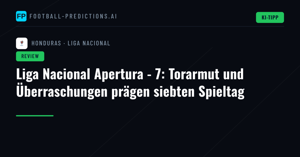 Liga Nacional Apertura - 7: Torarmut und Überraschungen prägen siebten Spieltag