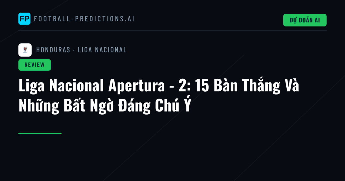Liga Nacional Apertura - 2: 15 Bàn Thắng Và Những Bất Ngờ Đáng Chú Ý