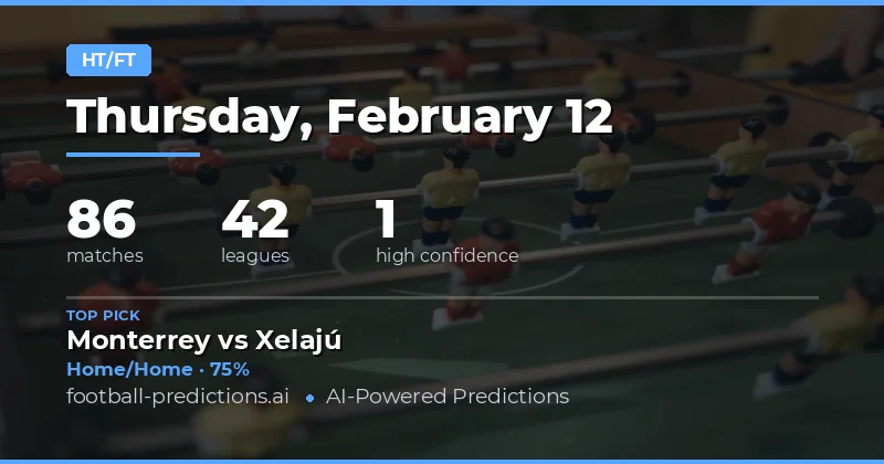 Half Time / Full Time Predictions 12 Feb 2026