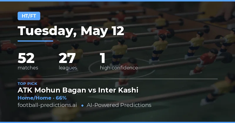 Half Time / Full Time Betting Guide for 12 May 2026
