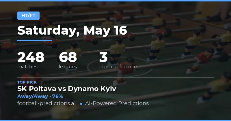Saturday's Half Time / Full Time Betting Guide