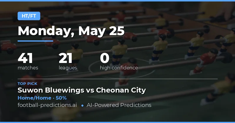 Expert Half Time / Full Time Betting Tips for 25 May 2026