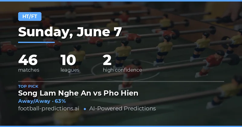 Comprehensive Half Time/Full Time Analysis for 7 Jun 2026