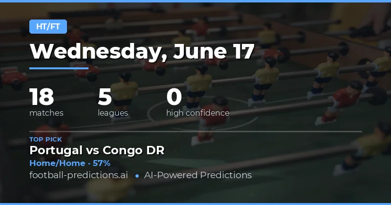 Half Time/Full Time Betting Analysis for 17 Jun 2026