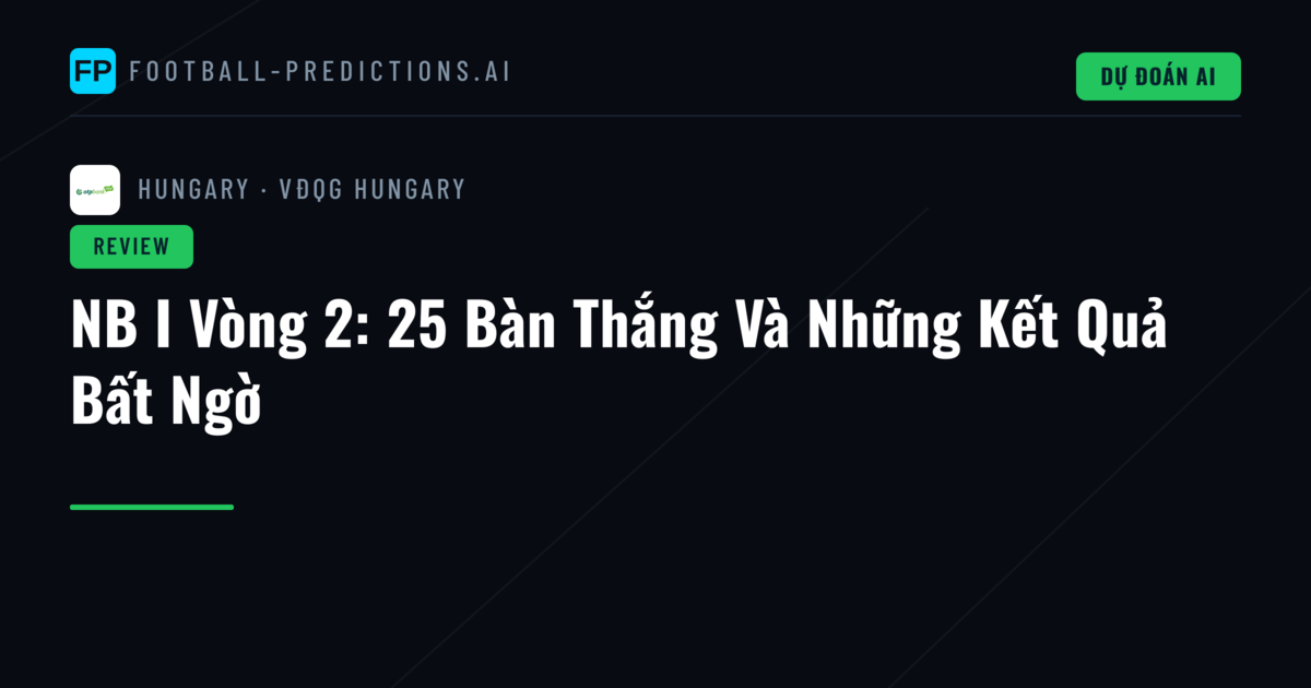 NB I Vòng 2: 25 Bàn Thắng Và Những Kết Quả Bất Ngờ