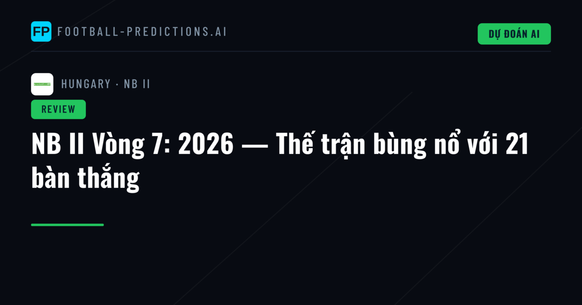 NB II Vòng 7: 2026 — Thế trận bùng nổ với 21 bàn thắng