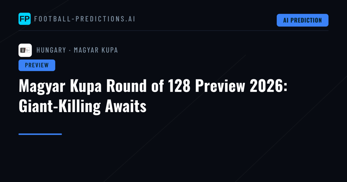 Magyar Kupa Round of 128 Preview 2026: Giant-Killing Awaits