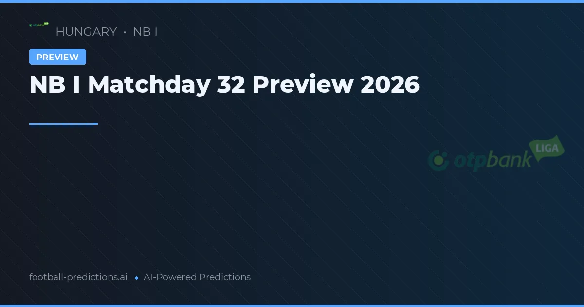 NB I Matchday 32 Preview 2026
