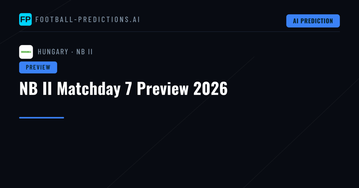 NB II Matchday 7 Preview 2026