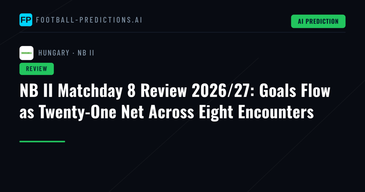 NB II Matchday 8 Review 2026/27: Goals Flow as Twenty-One Net Across Eight Encounters
