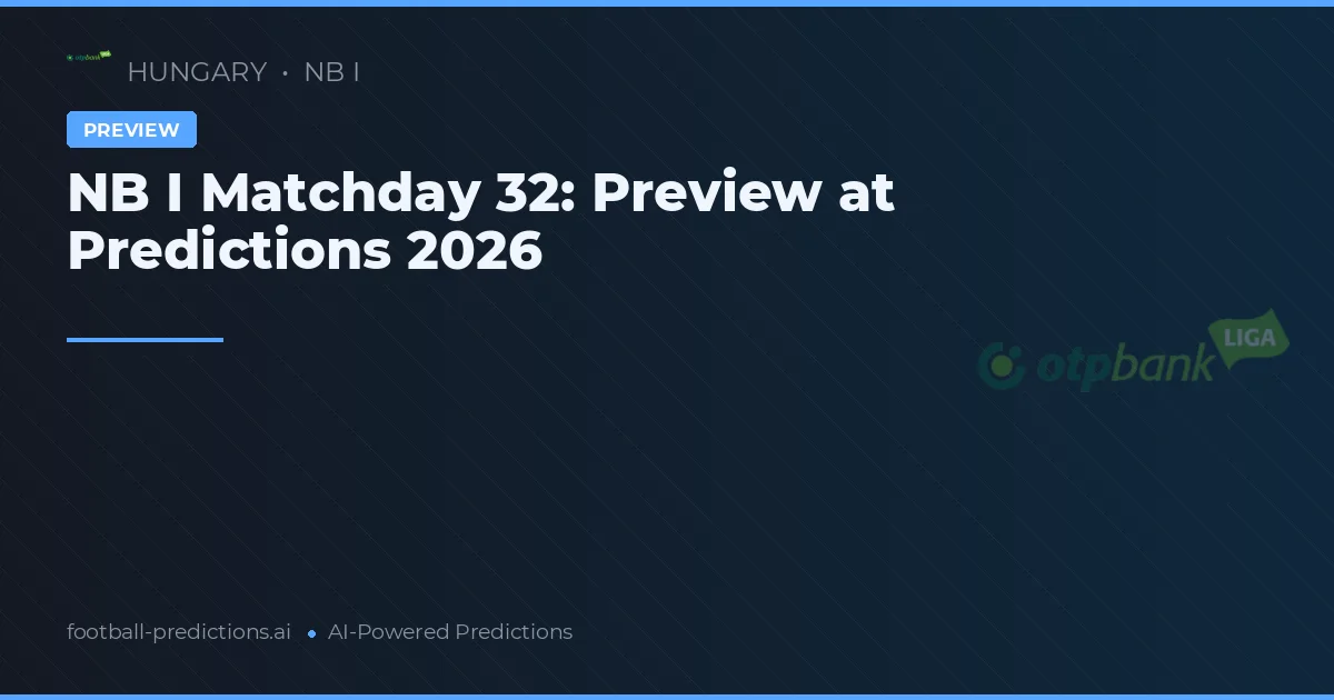 NB I Matchday 32: Preview at Predictions 2026