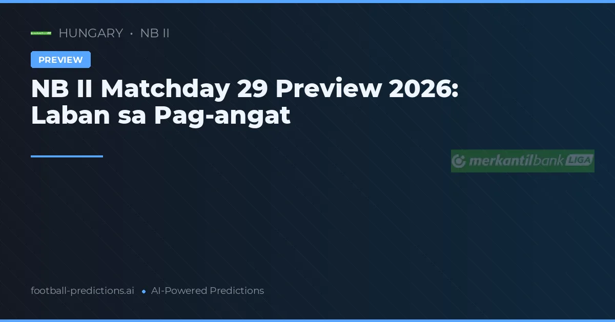 NB II Matchday 29 Preview 2026: Laban sa Pag-angat