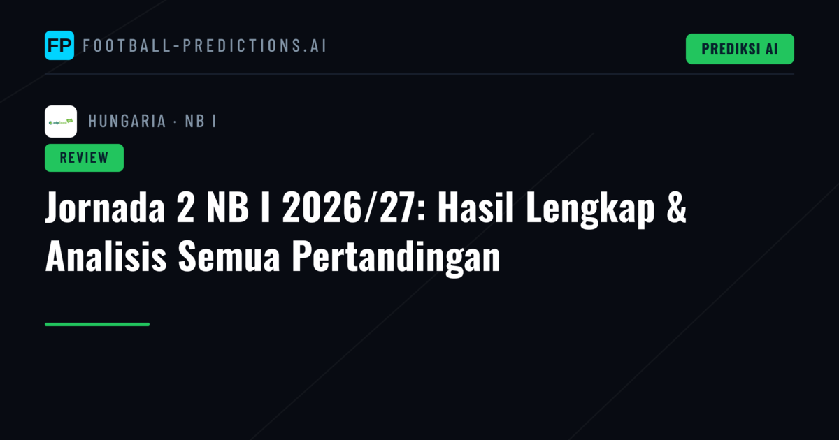 Jornada 2 NB I 2026/27: Hasil Lengkap & Analisis Semua Pertandingan