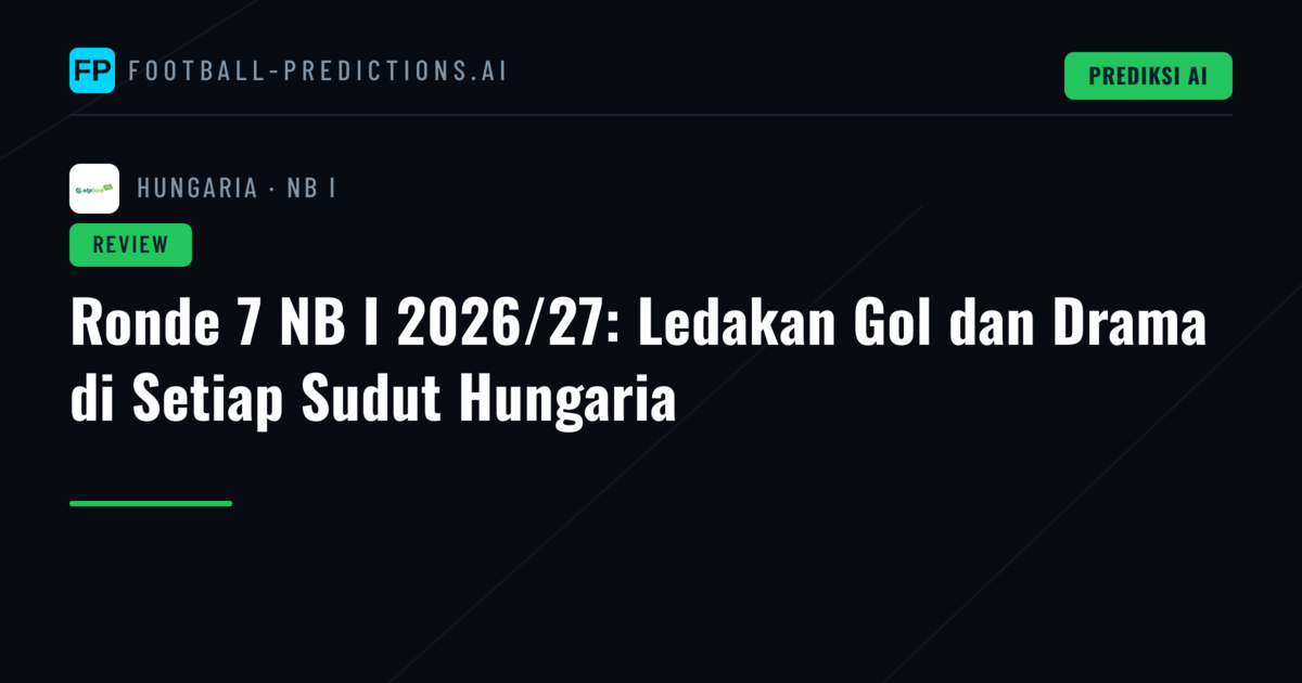 Ronde 7 NB I 2026/27: Ledakan Gol dan Drama di Setiap Sudut Hungaria