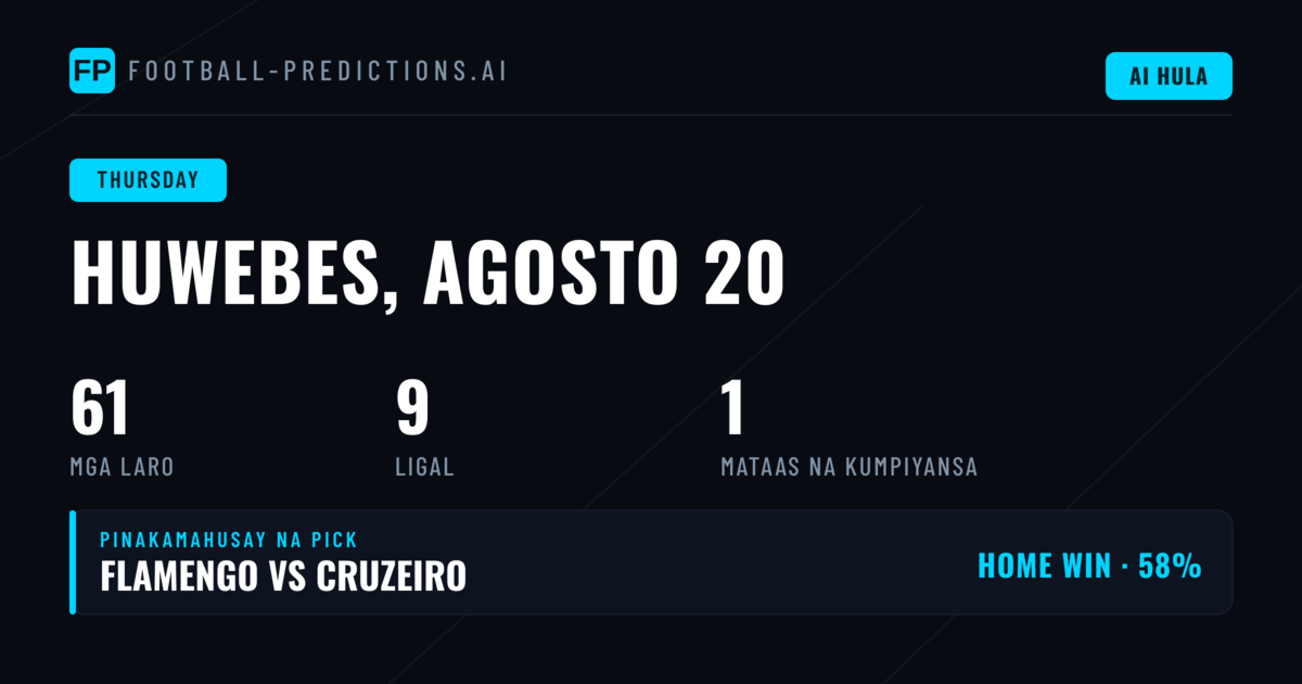 Pinakamahalagang Labansaayon sa Huwebesng 20 Agosto 2026