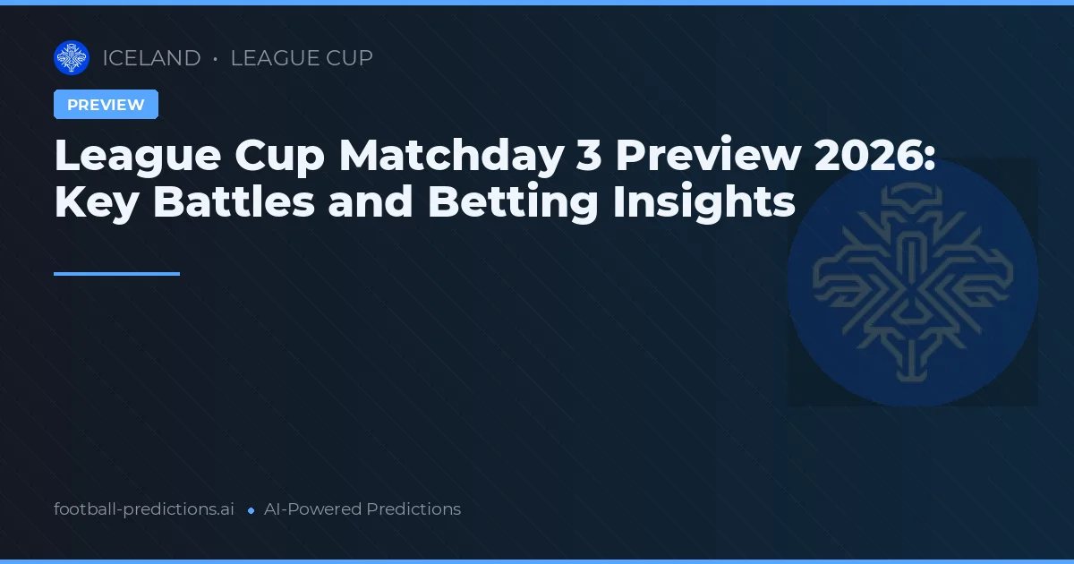 League Cup Matchday 3 Preview 2026: Key Battles and Betting Insights