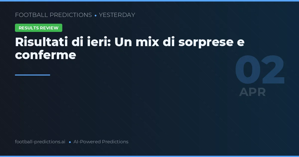 Risultati di ieri: Un mix di sorprese e conferme