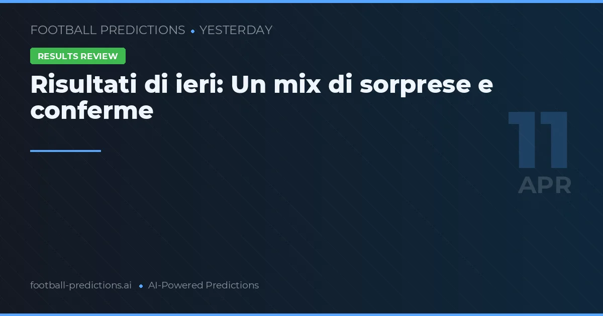 Risultati di ieri: Un mix di sorprese e conferme