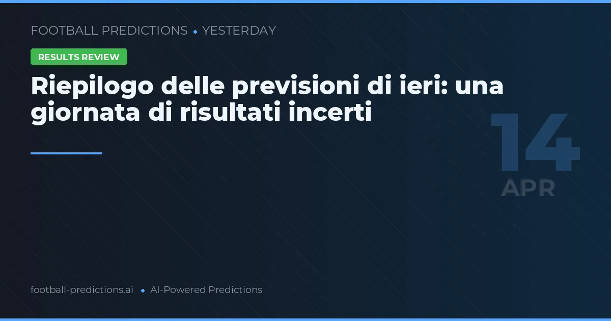 Riepilogo delle previsioni di ieri: una giornata di risultati incerti