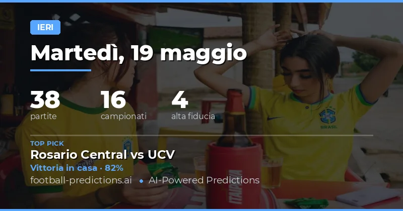 Risultati Previsioni Calcio del 19 Maggio 2026
