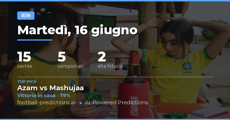 Panoramica delle previsioni di martedì 16 giugno 2026