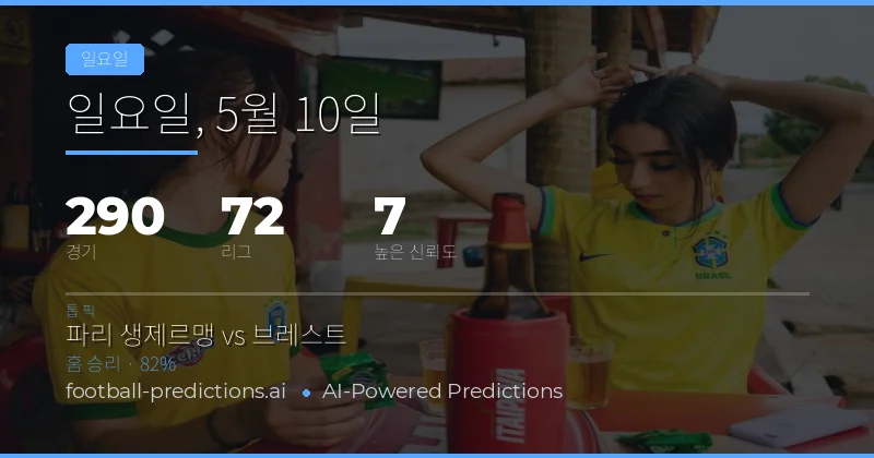 2026년 5월 10일 일요일 축구 경기 전체 개요