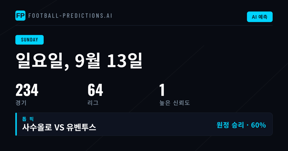 일요일 글로벌 축구 예측