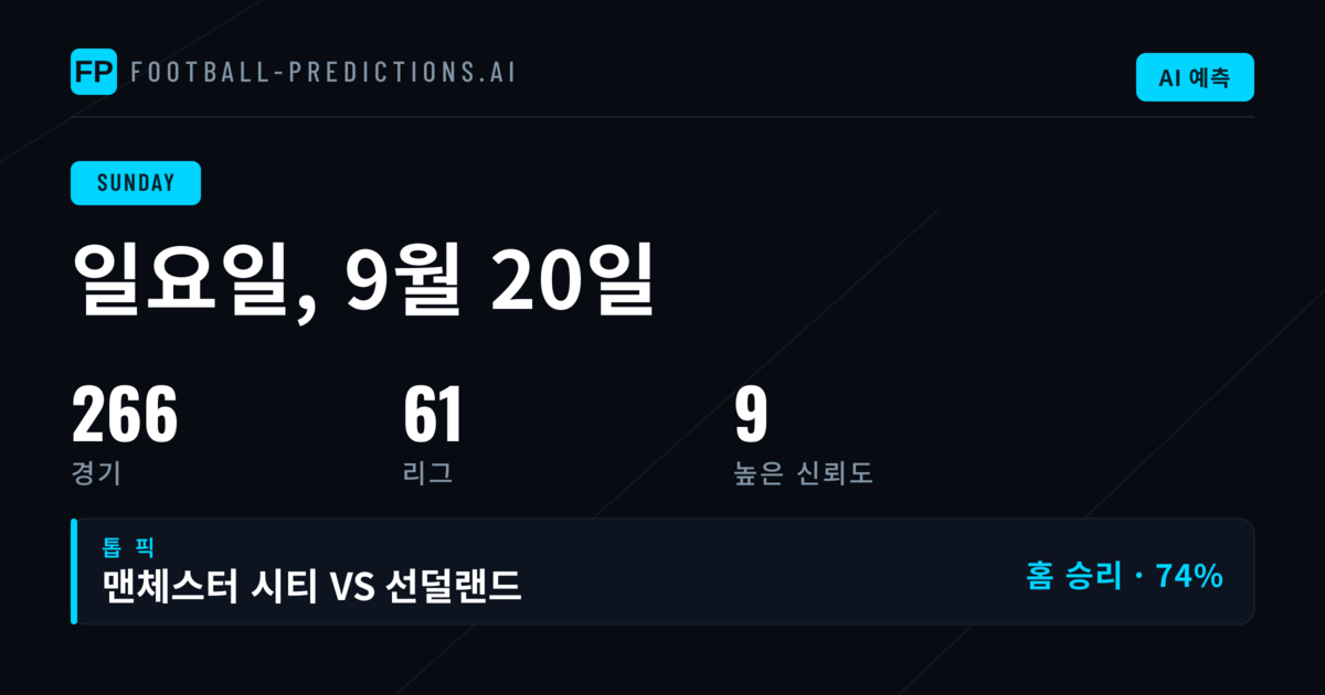 일요일 예측 개요 및 통계적 배경