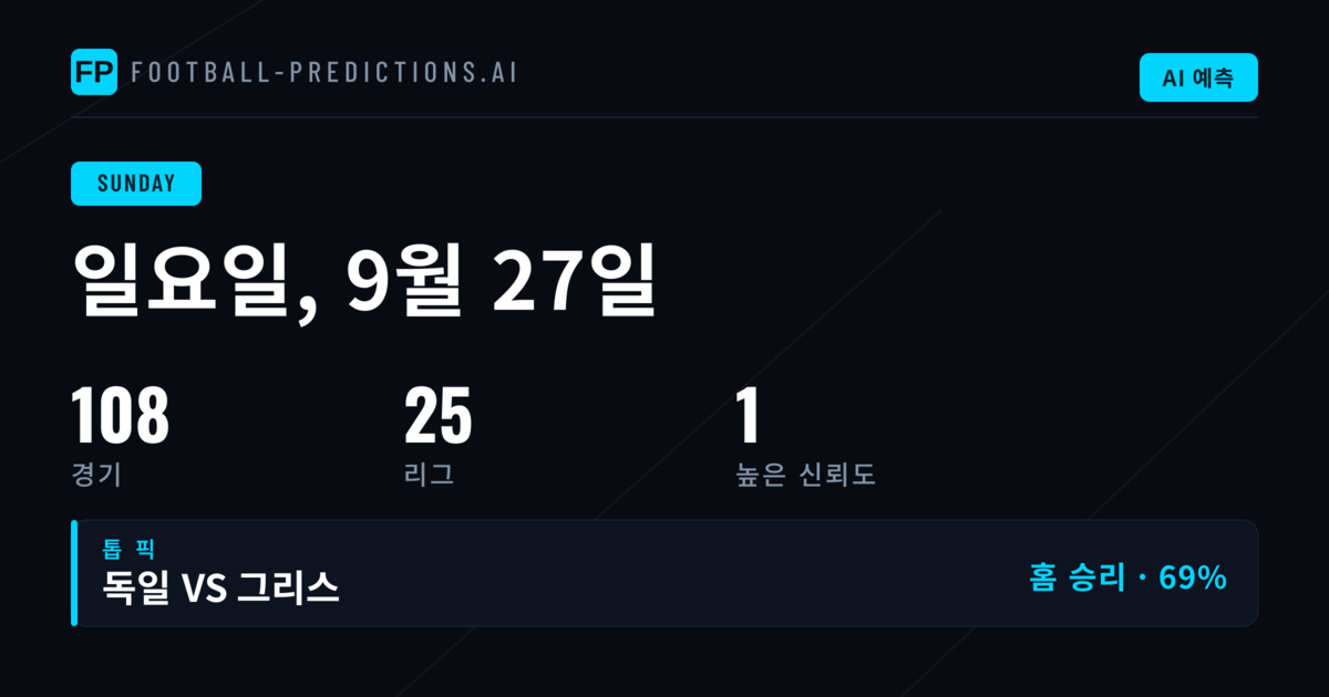 일요일 경기 예측 — 통계가 말하는 오늘의 트렌드