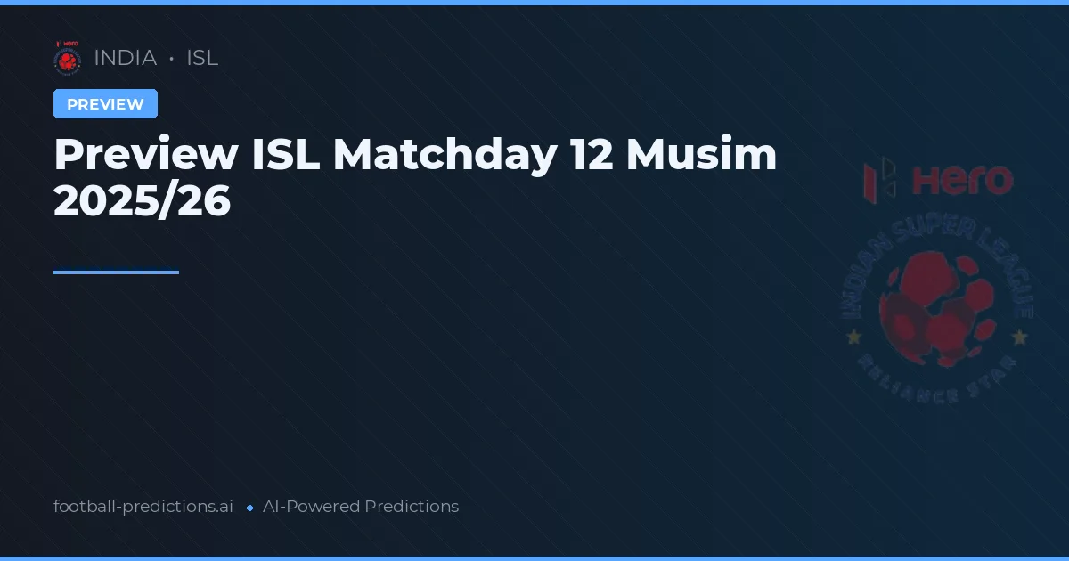 Preview ISL Matchday 12 Musim 2025/26