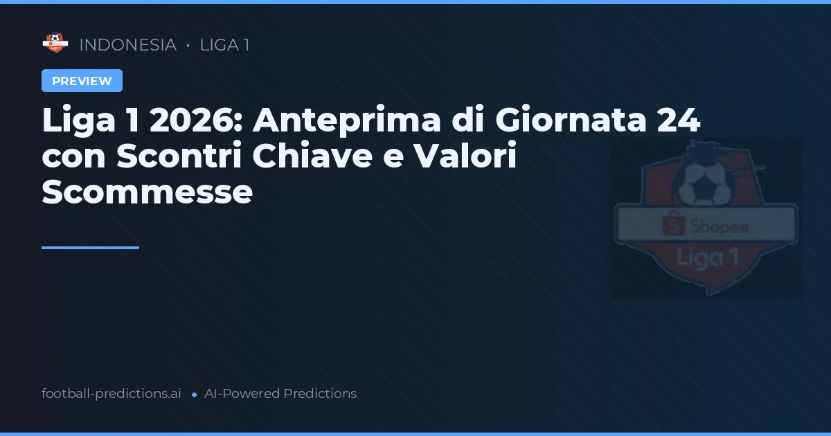Liga 1 2026: Anteprima di Giornata 24 con Scontri Chiave e Valori Scommesse