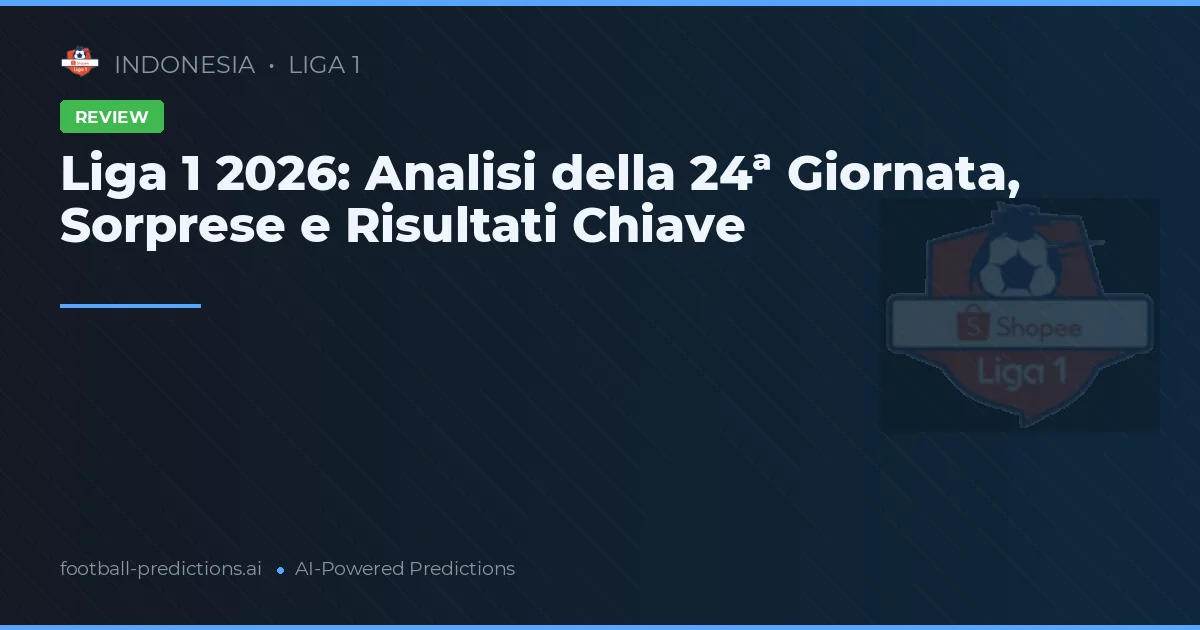 Liga 1 2026: Analisi della 24ª Giornata, Sorprese e Risultati Chiave