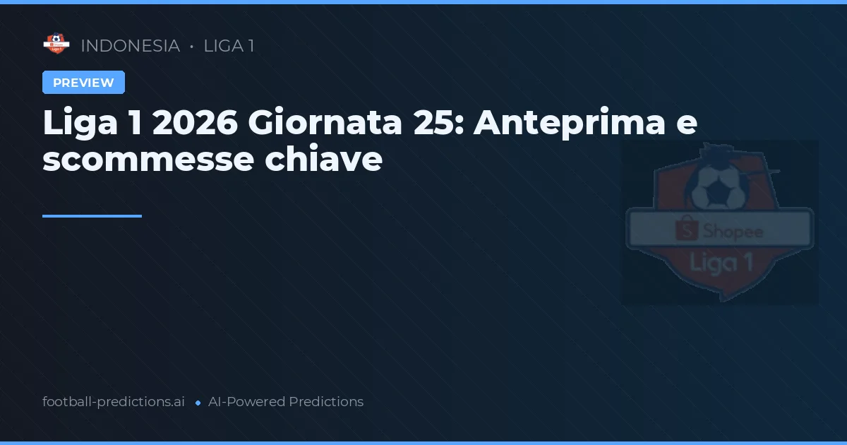 Liga 1 2026 Giornata 25: Anteprima e scommesse chiave