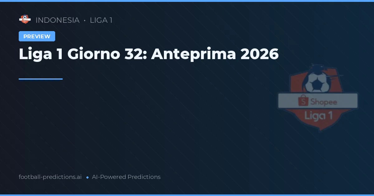 Liga 1 Giorno 32: Anteprima 2026