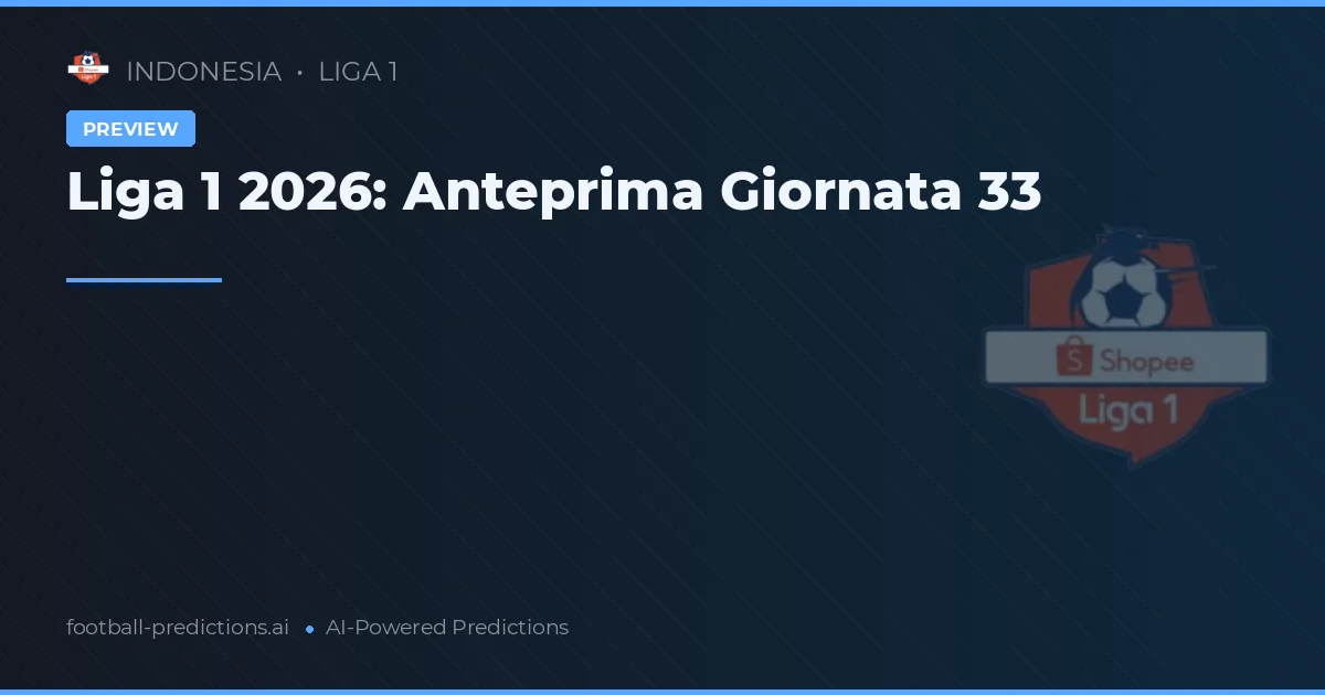 Liga 1 2026: Anteprima Giornata 33