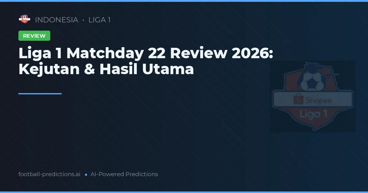 Liga 1 Matchday 22 Review 2026: Kejutan & Hasil Utama