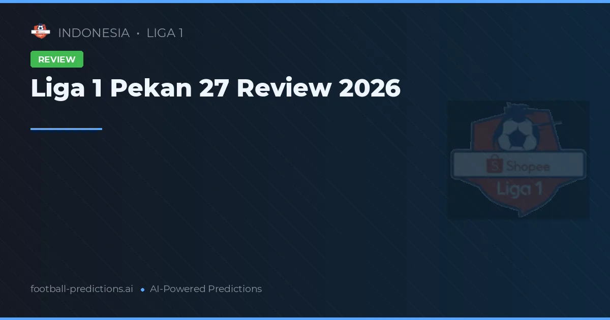 Liga 1 Pekan 27 Review 2026