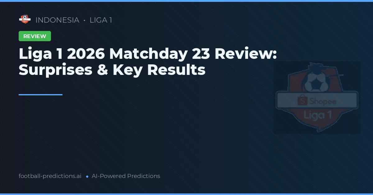 Liga 1 2026 Matchday 23 Review: Surprises & Key Results