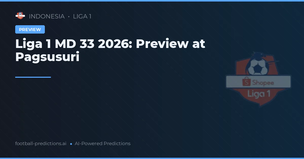 Liga 1 MD 33 2026: Preview at Pagsusuri