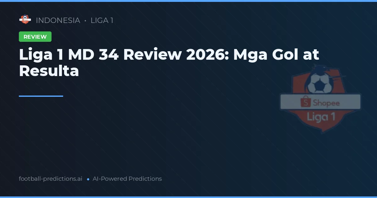 Liga 1 MD 34 Review 2026: Mga Gol at Resulta