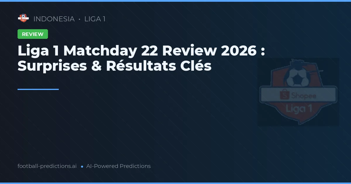 Liga 1 Matchday 22 Review 2026 : Surprises & Résultats Clés