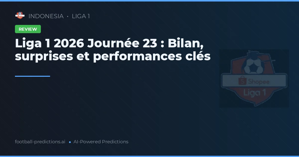 Liga 1 2026 Journée 23 : Bilan, surprises et performances clés