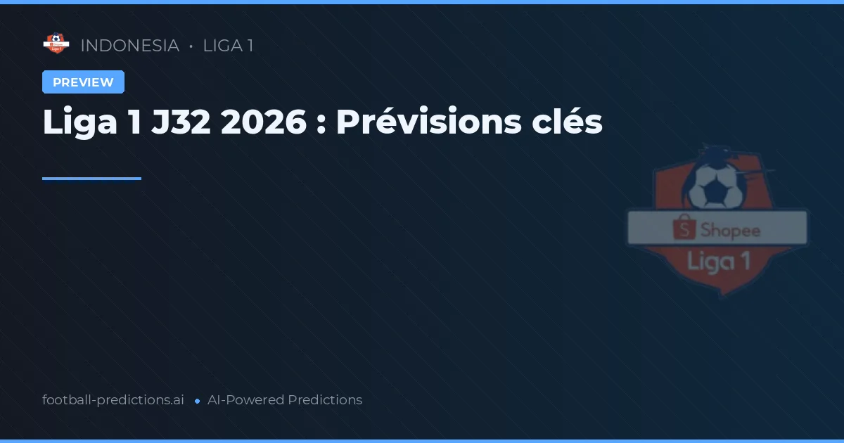 Liga 1 J32 2026 : Prévisions clés