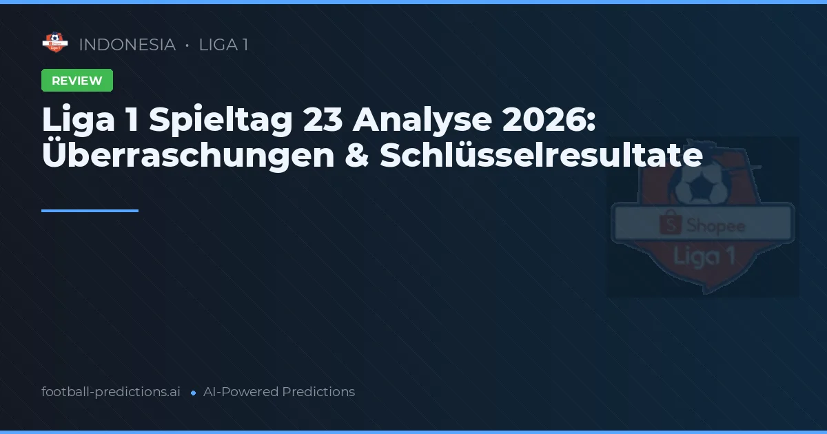 Liga 1 Spieltag 23 Analyse 2026: Überraschungen & Schlüsselresultate